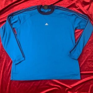 Adidas Royal Blue 90s/2000s Climalite Men’s Long Sleeve Athletic Shirt Size XL